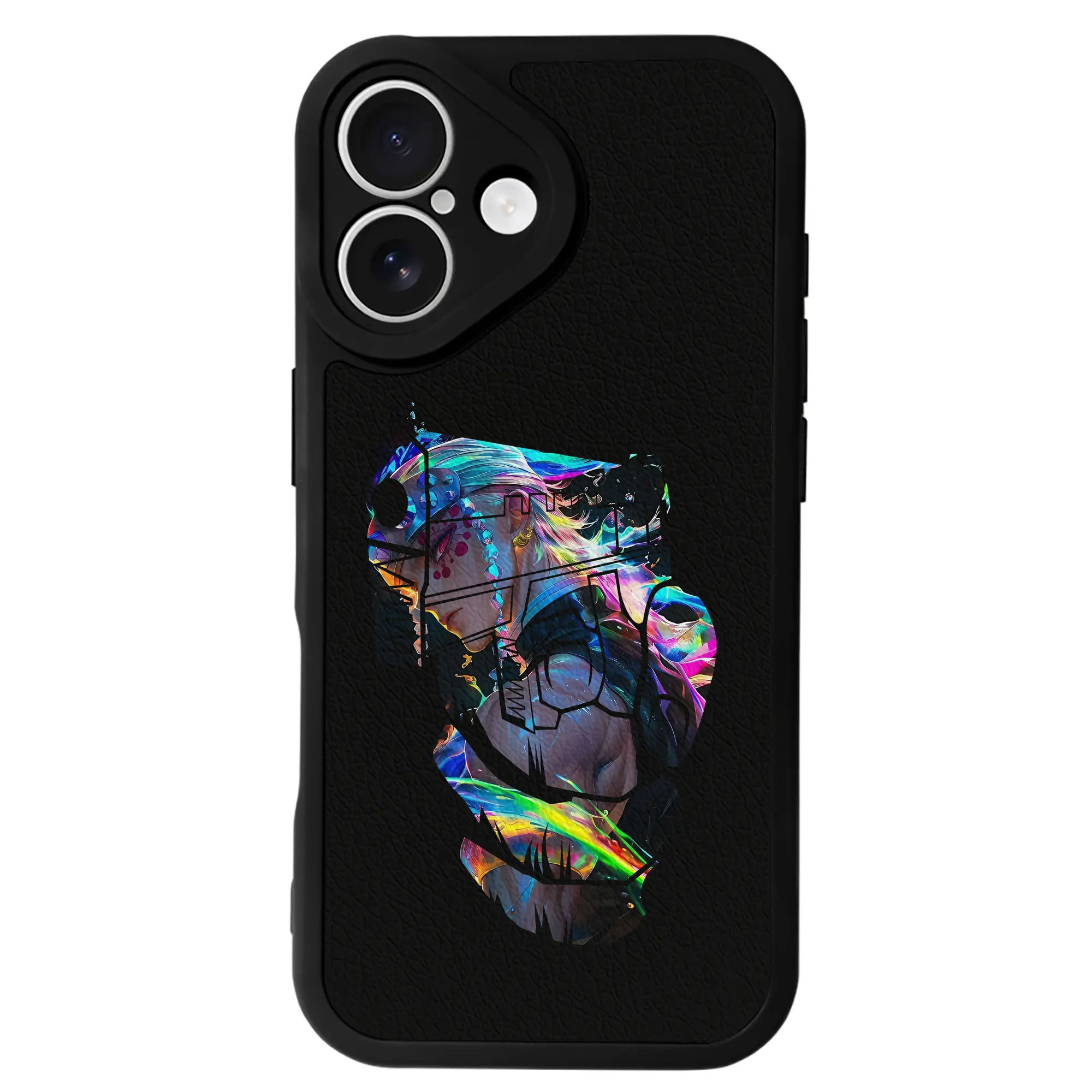 鬼滅の刃 グッズ,宇髄 天元 - IPhone 16シリーズ対応 ・ シリコンスマホケース ・ レザー調 ・ 高精度フィット ・ 耐衝撃 ・ ワイヤレス充電対応 ・ 精密カット